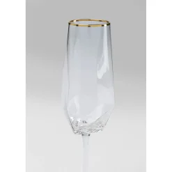 KARE Design Verre À Champagne Diamond Gold Rim