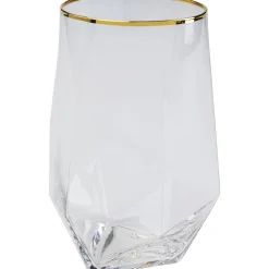 KARE Design Verre A Eau Diamond Dore Rim